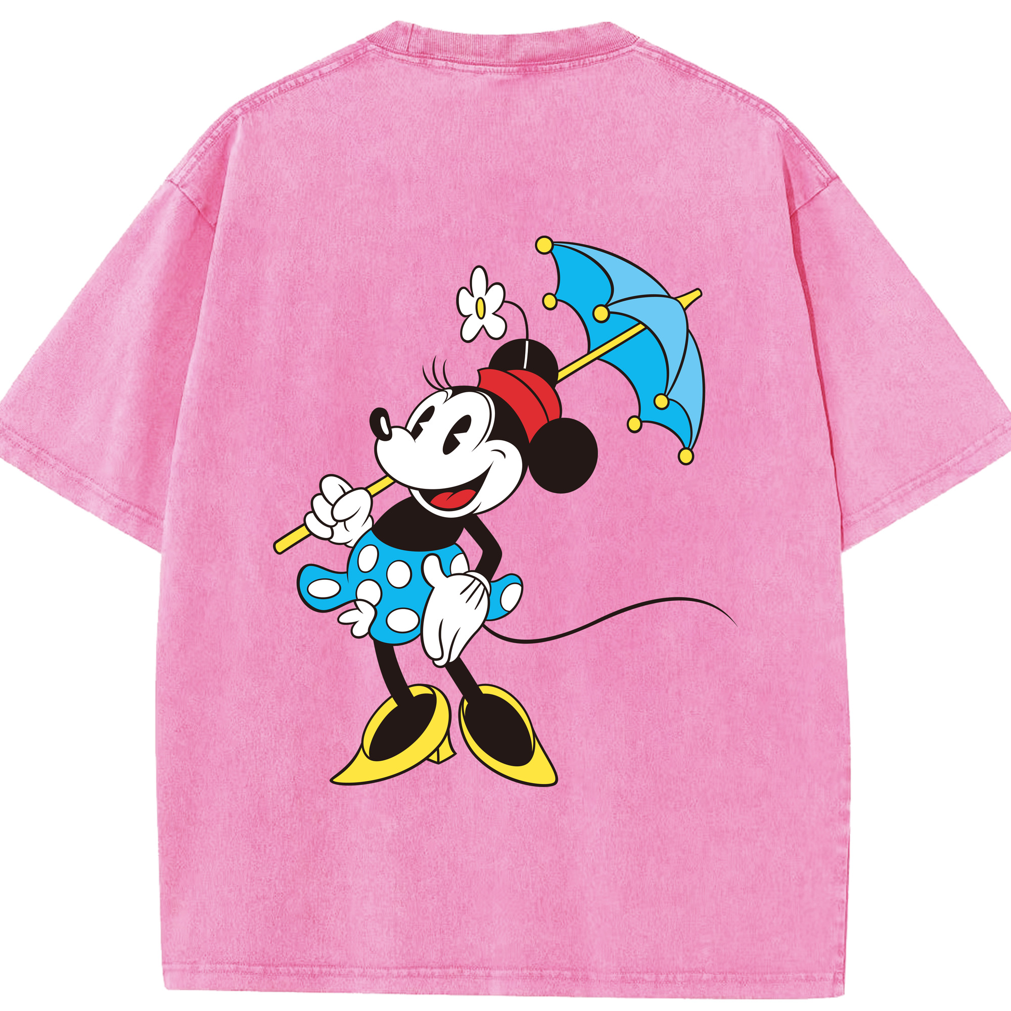 （画像用） ミッキーマウス Mickey Mouse 綿100% ヴィンテージ風 半袖Tシャツ（背面プリント）
